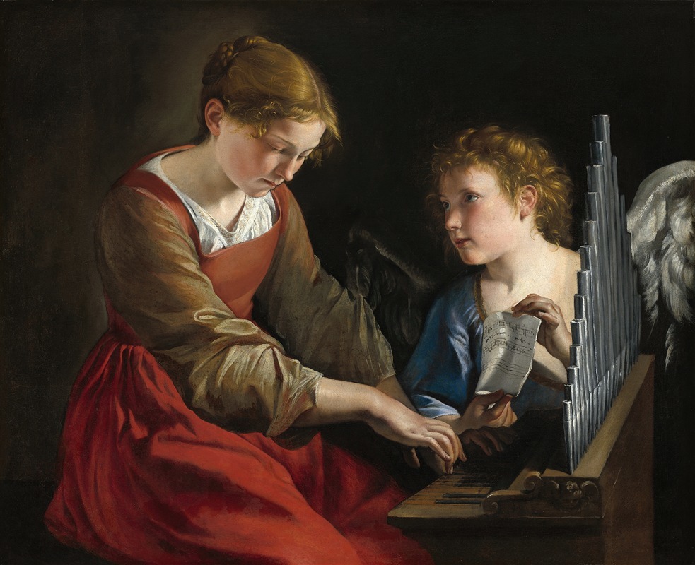 Saint Cecilia and an Angel by Оразио Джентилески — digital art print download