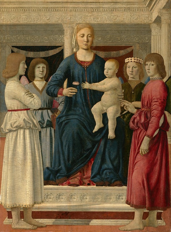 Virgin and child enthroned with four angels — Пьеро Делла Франческа