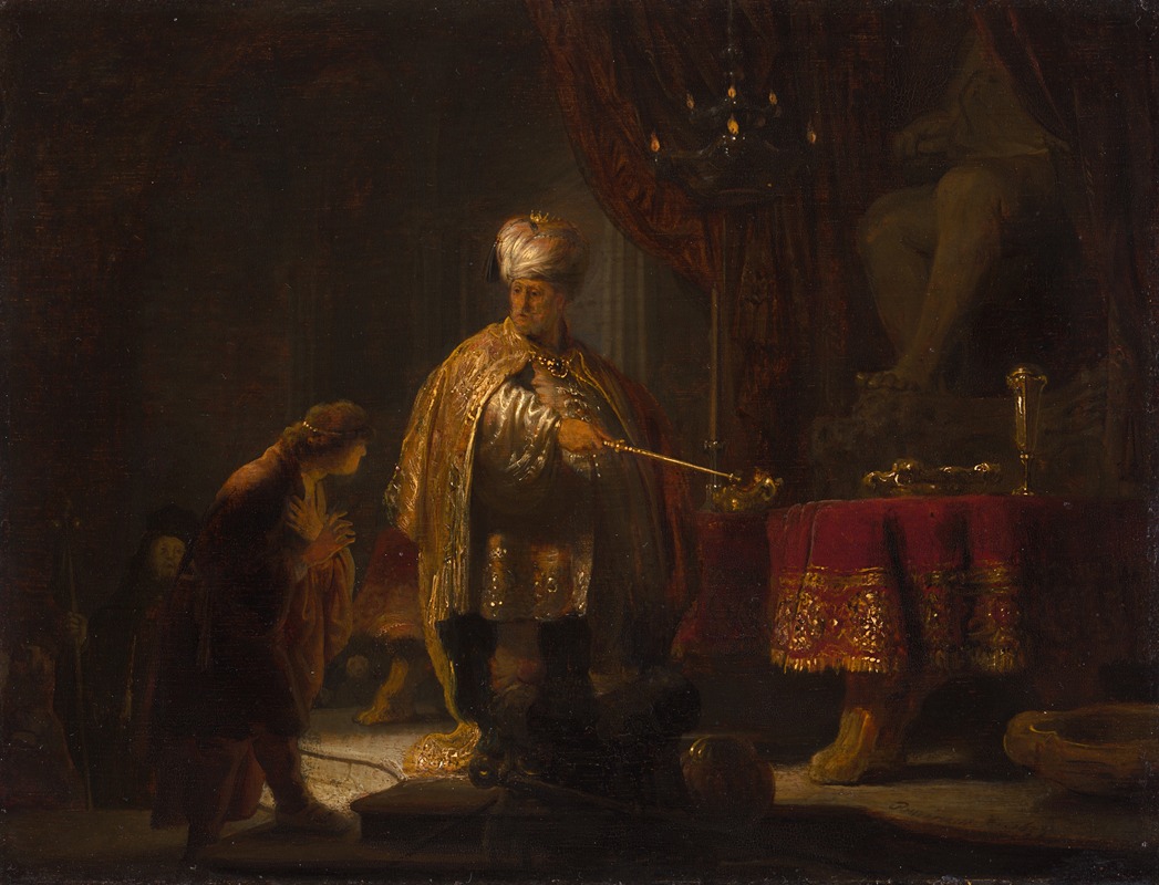 Daniel and Cyrus Before the Idol Bel by Рембрандт ван Рейн, 1633 — digital art print download
