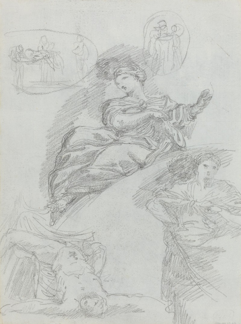 Studies of Figures by Anicet Charles Gabriel Lemonnier — digital art print download