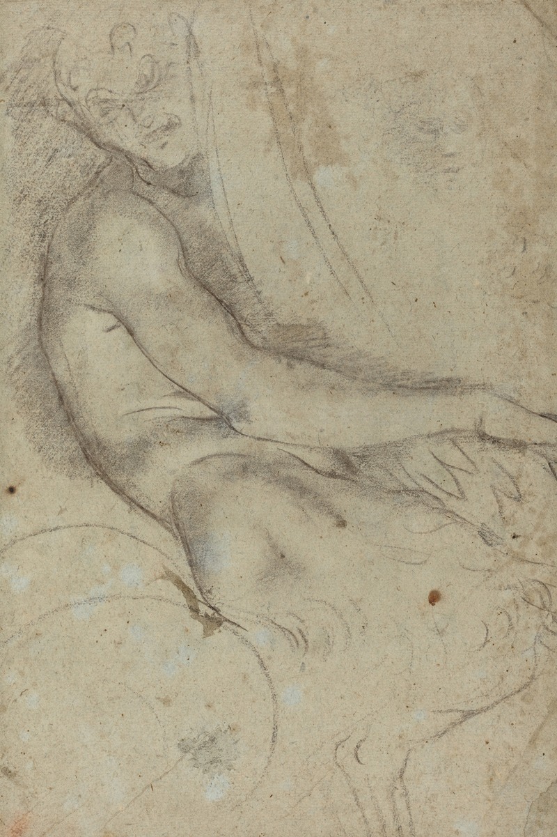 Satyr Holding a Roundel by Аннибале Караччи, 1597-1600 — digital art print download
