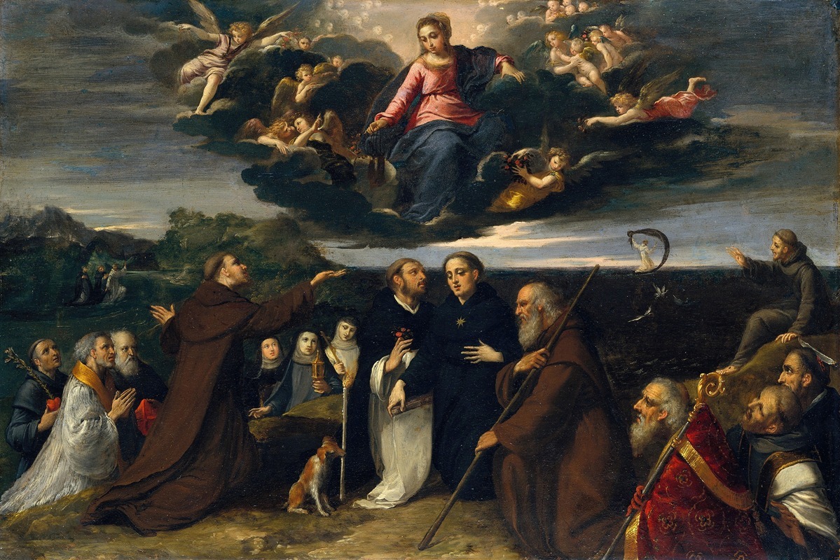 The Virgin Adored by Saints by Скарселлино — digital art print download
