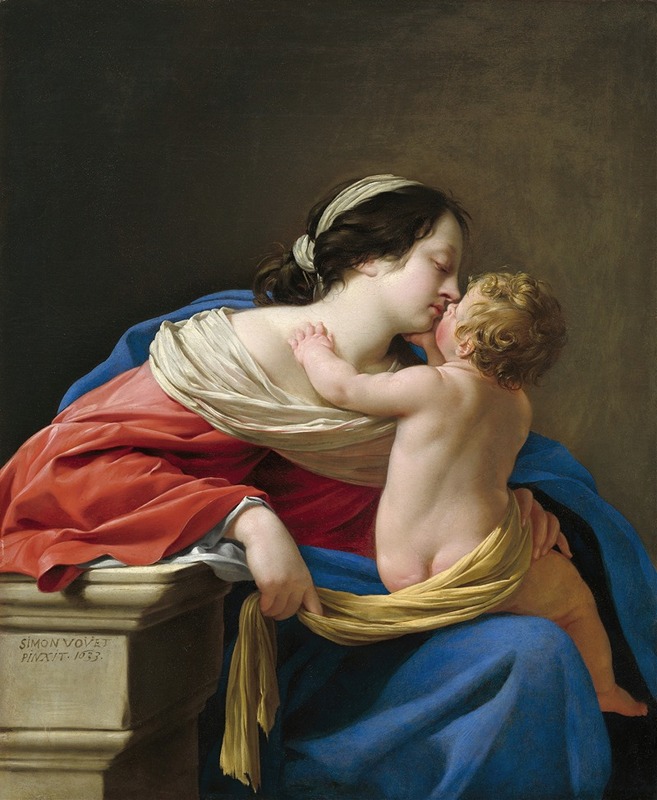 Madonna and Child by Симон Вуэ, 1633 — digital art print download