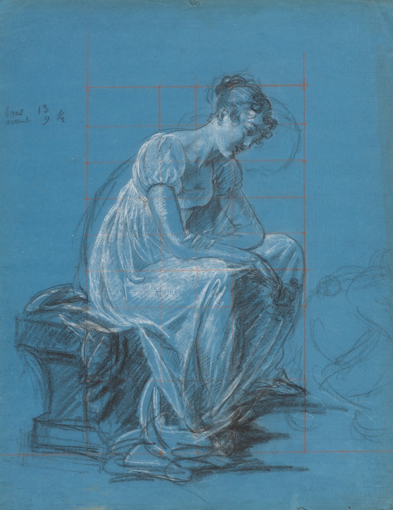 Seated Woman (recto) by Антуан Туссен де Шазаль, c. 1815 — digital art print download