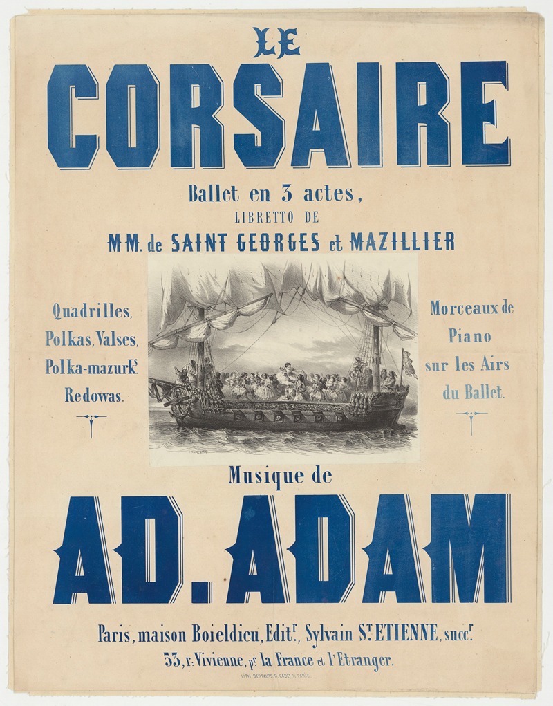 Le Corsaire by Henri Emy, 1856 — digital art print download