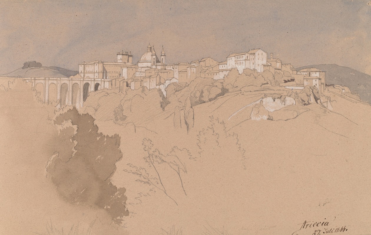 Ariccia Seen from across a Valley — August Christian Geist