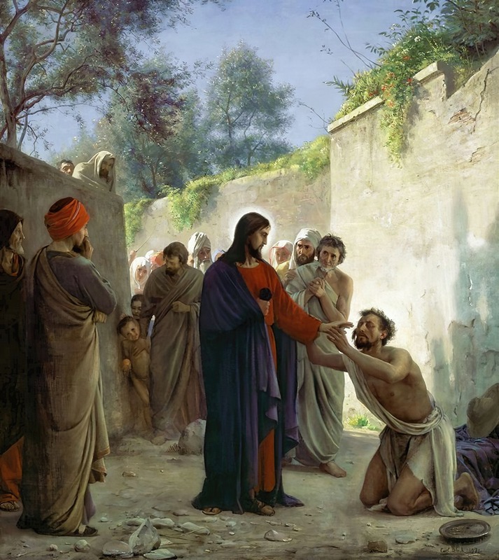 Christ Healing the Blind Man by Карл Блох — digital art print download