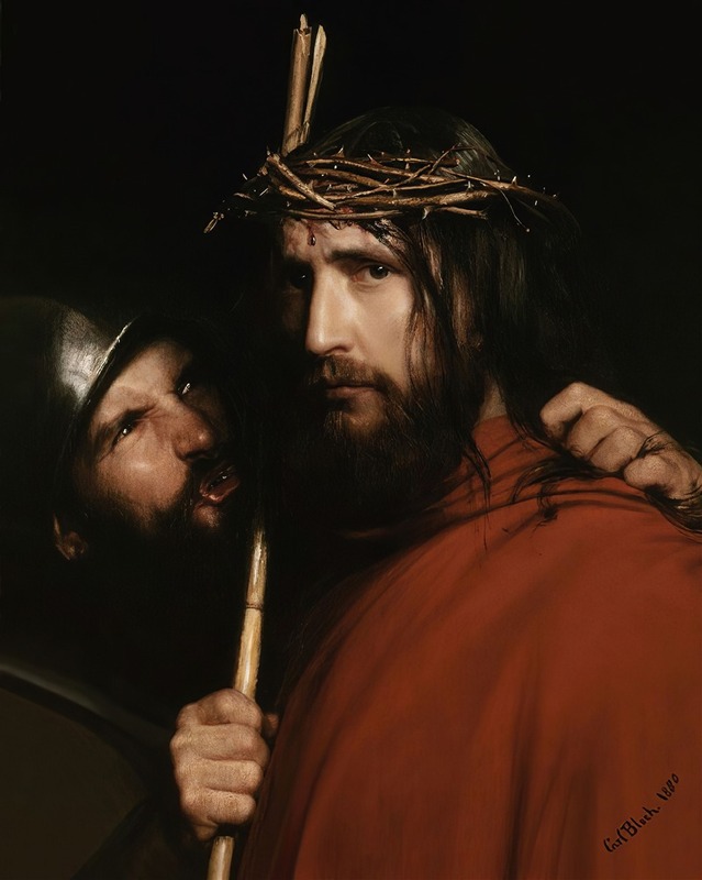 Christ with Mocking Soldier by Carl Bloch — digital art print download