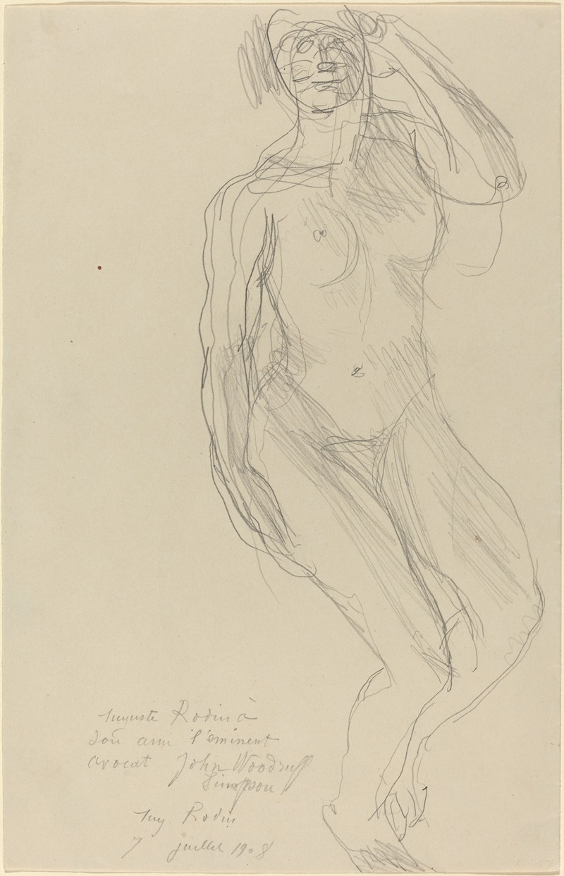 Seated Female Nude Looking Forward by Огюст Роден, 1908 — digital art print download