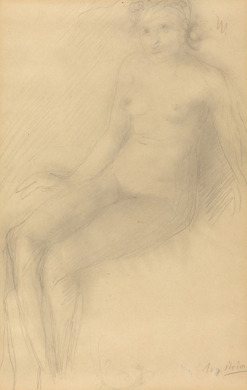 Seated Female Nude by Огюст Роден — digital art print download