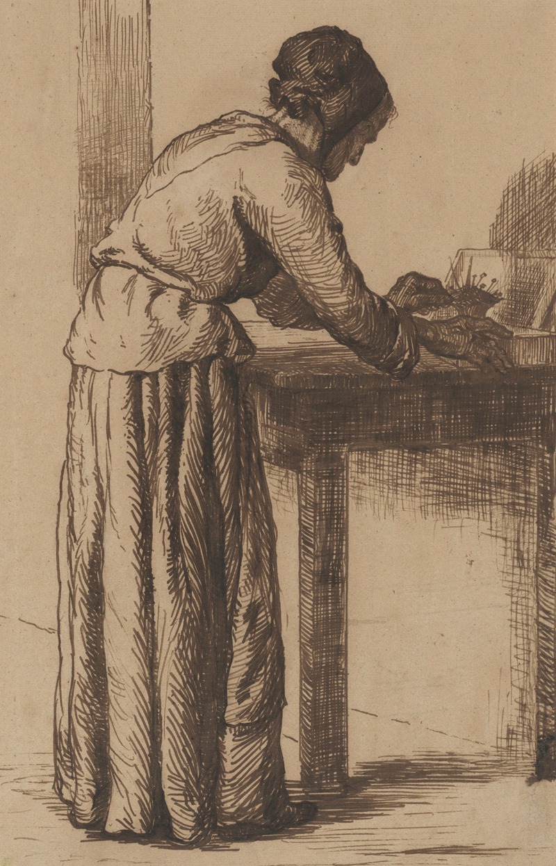 Old Woman Working by Теодуль Рибо, c. 1860 — digital art print download