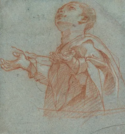 A Boy Gazing Upward in Adoration by Bartolomeo Cesi, c. 1594 — digital art print download