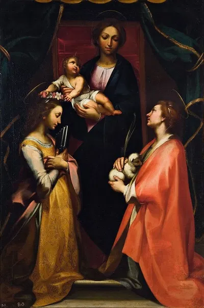 La Virgen Con El Niño, Santa Cecilia Y Santa Inés by Francesco Vanni — digital art print download