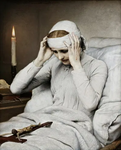 The Ecstatic Virgin Anna Katharina Emmerich by Габриэль фон Макс, 1885 — digital art print download