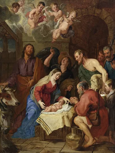 The Adoration Of The Shepherds by Гаспар де Крейер — digital art print download