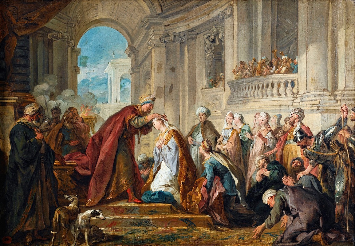 Le Couronnement D'esther by Жан-Франсуа де Труа — digital art print download