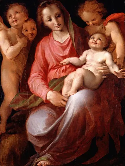 Madonna And Child With Infant St John by Tommaso d'Antonio Manzuoli, 1570 — digital art print download