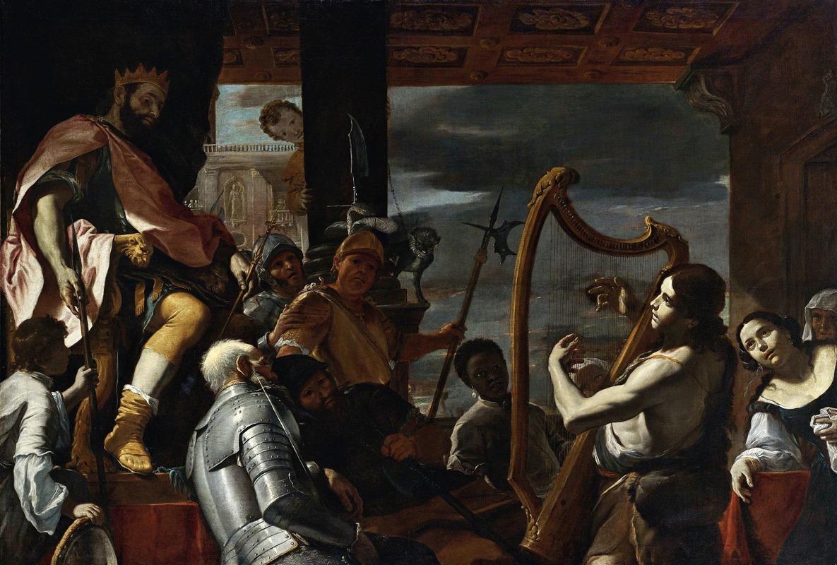 David Playing The Harp Before Saul by Маттиа Прети — digital art print download