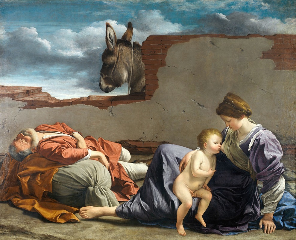 Rest On The Flight Into Egypt by Оразио Джентилески, 1615-1621 — digital art print download
