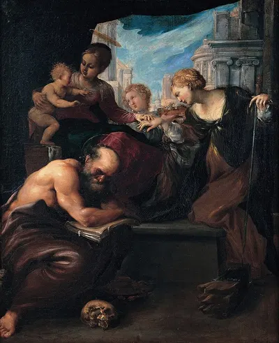Mystic Marriage Of Saint Catherine by Pietro Faccini — digital art print download