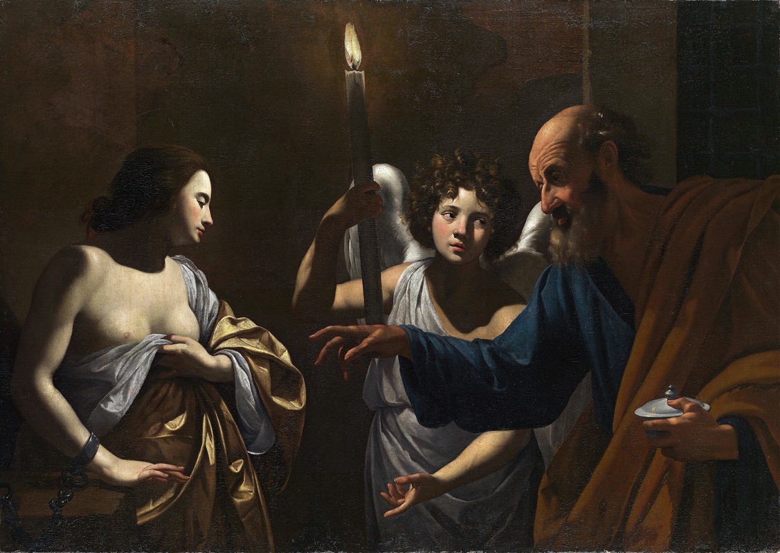 Saint Peter Visiting Saint Agatha In Prison by Симон Вуэ — digital art print download