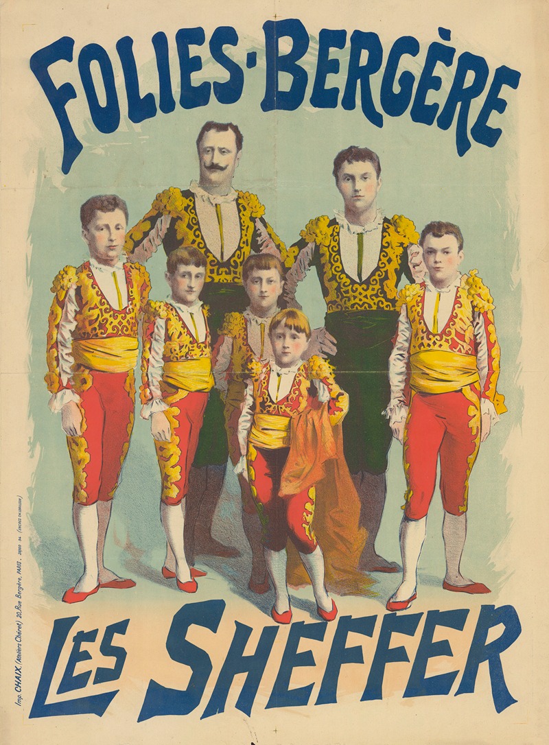 Folies-Bergère. Les Sheffer by Imp. Chaix, 1885 — digital art print download
