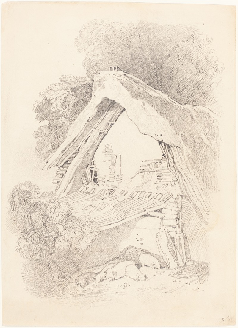 after John Sell Cotman, Cottage at Diss by Британское искусство 19 века — digital art print download