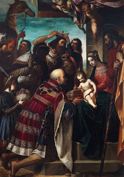 Adoration of the Magi by Якопо Лигоззи, 1597 — digital art print download