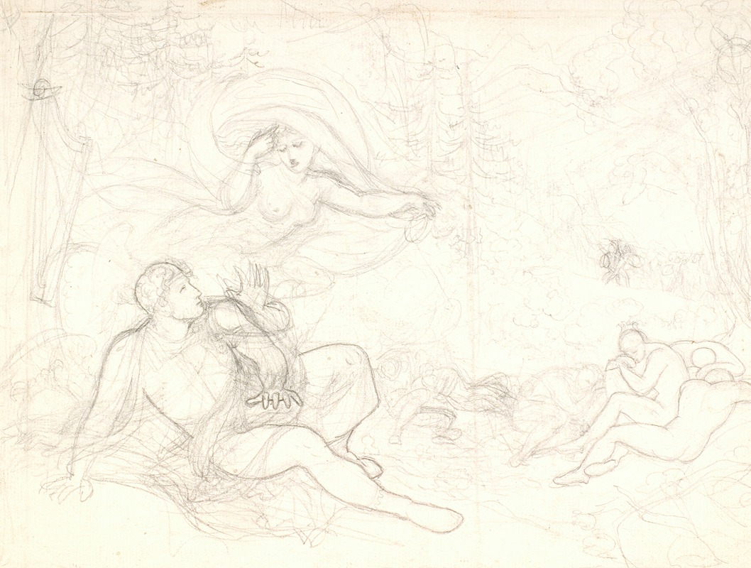 Ossian og Everallins ånd by Кристиан Готтлиб Кратценштейн-Стуб, 1810 — digital art print download