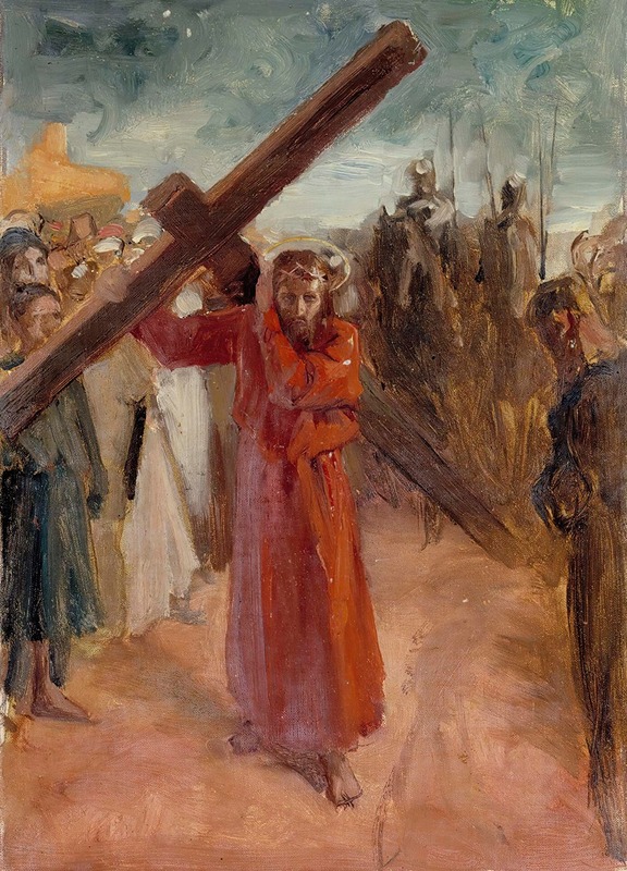 Christ Bears The Cross by Альберт Эдельфельт, 1890 - 1895 — digital art print download