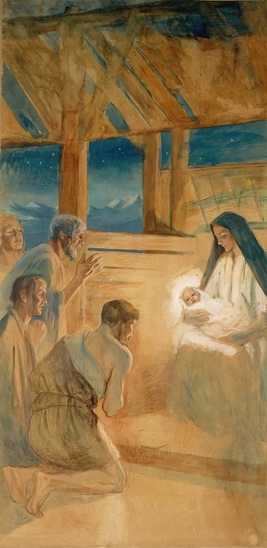 Shepherds Worship The Child Jesus — Альберт Эдельфельт