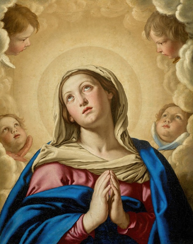 The Virgin In Prayer Surrounded by Putti by Джованни Баттиста Сальви да Сассоферрато — digital art print download