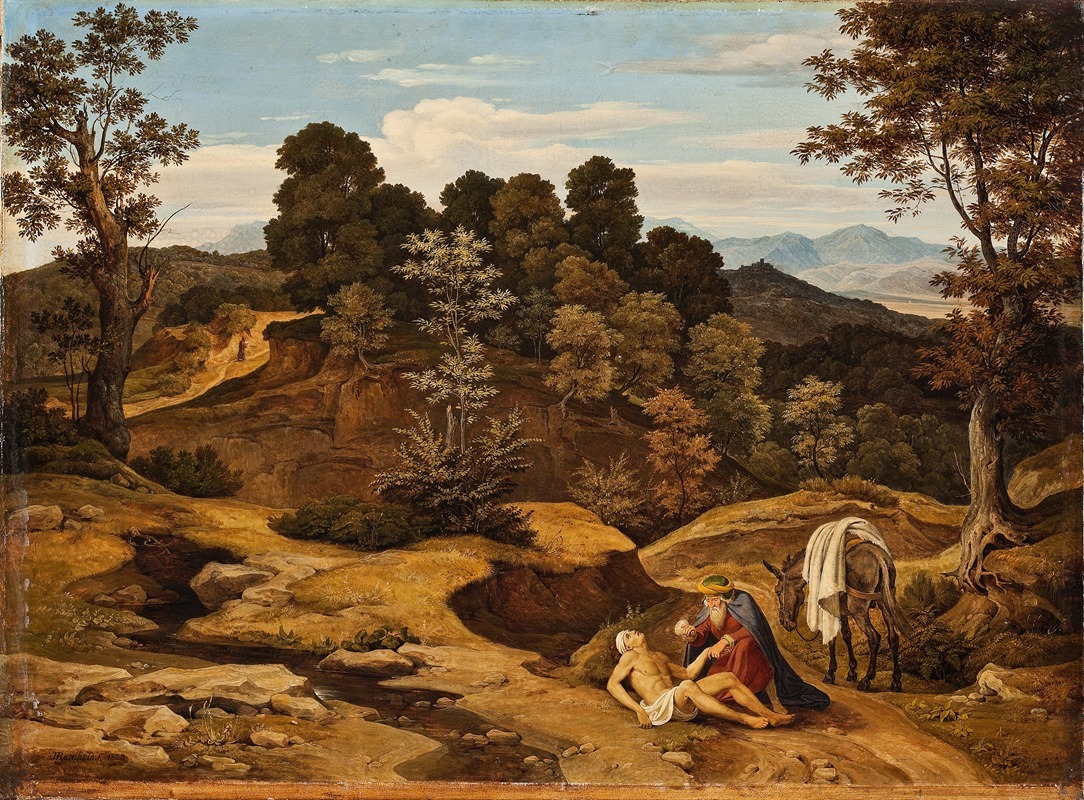 Landscape, With The Good Samaritan by Генрих Рейнхольд, 1823 — digital art print download