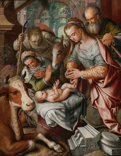 The Adoration Of The Shepherds by Joachim Beuckelaer, 1564 — digital art print download