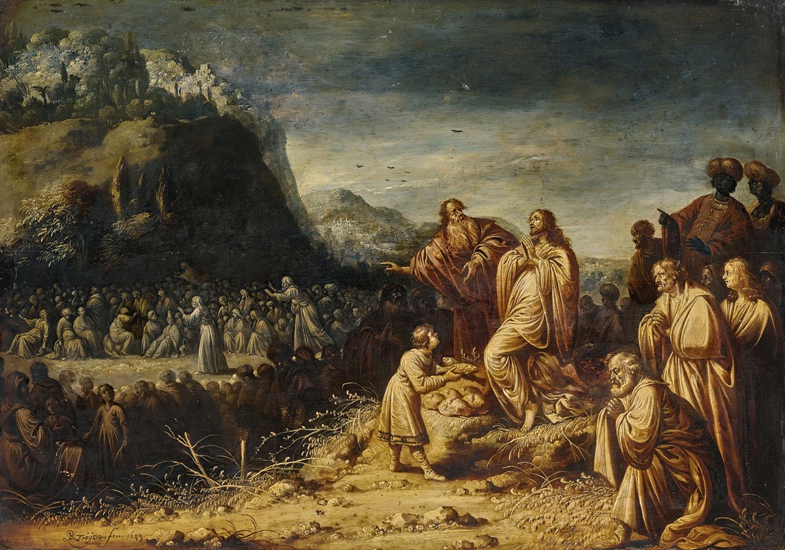 Christ Feeding The Multitude by Rombout Van Troyen, 1649 — digital art print download