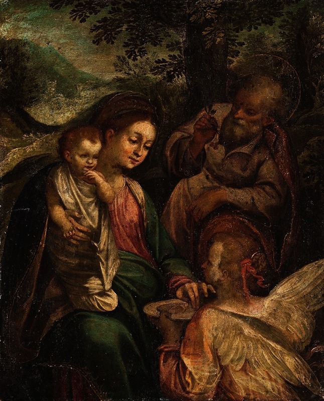 A Halt During The Flight Into Egypt by Аноним — digital art print download