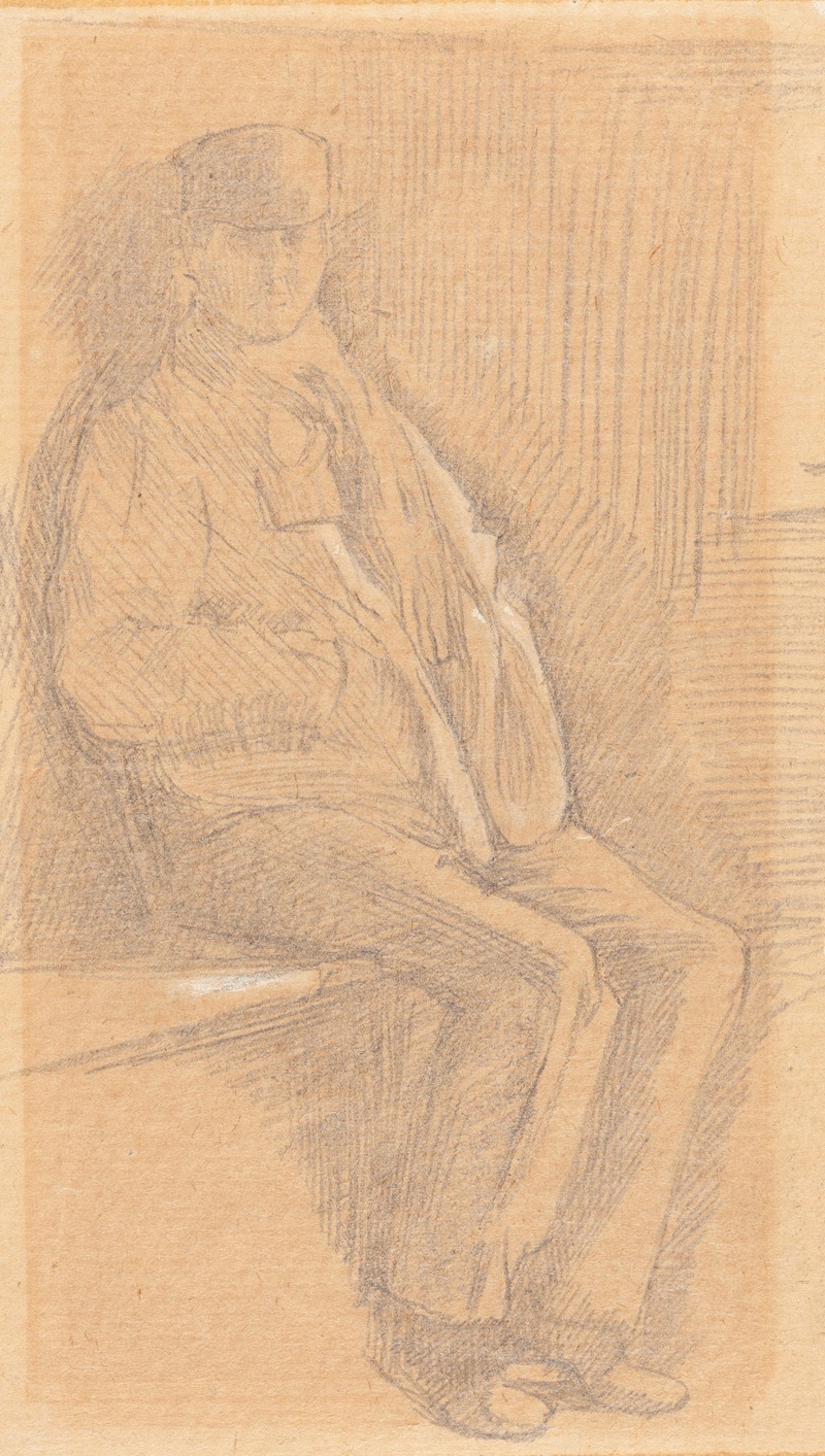Seated Man by Чарльз Самуэль Кин — digital art print download
