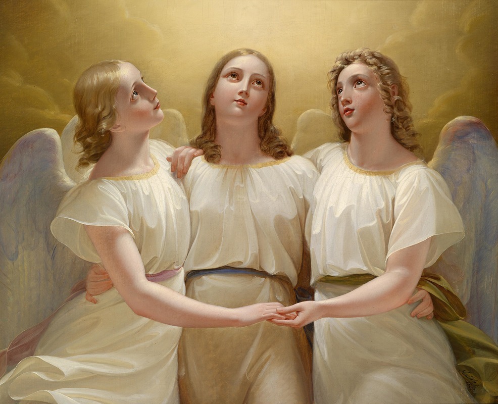 Three Guardian Angels by Franz Kadlik, 1822 — digital art print download