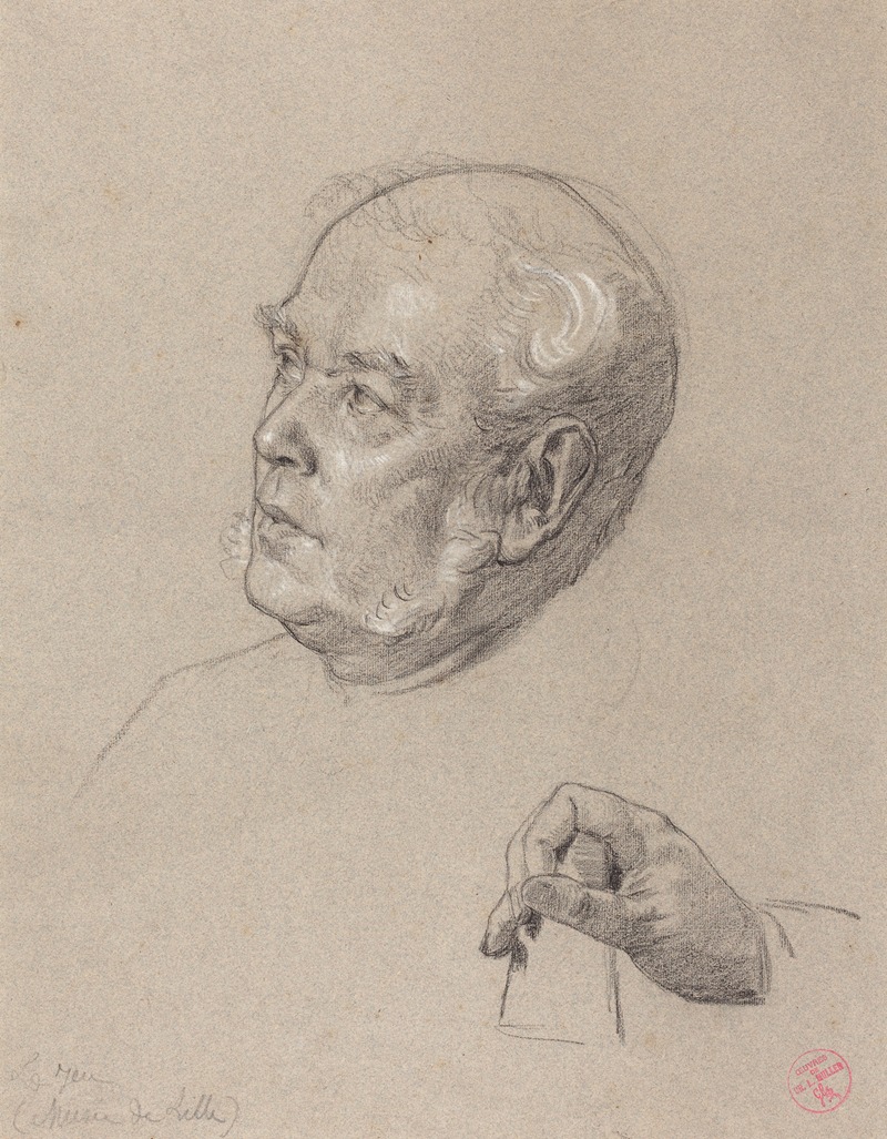 Head and Hand of a Man Throwing Dice — Charles Louis Müller