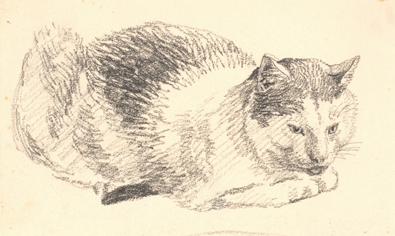 Liggende kat by Кристен Кёбке, 1845 – 1846 — digital art print download