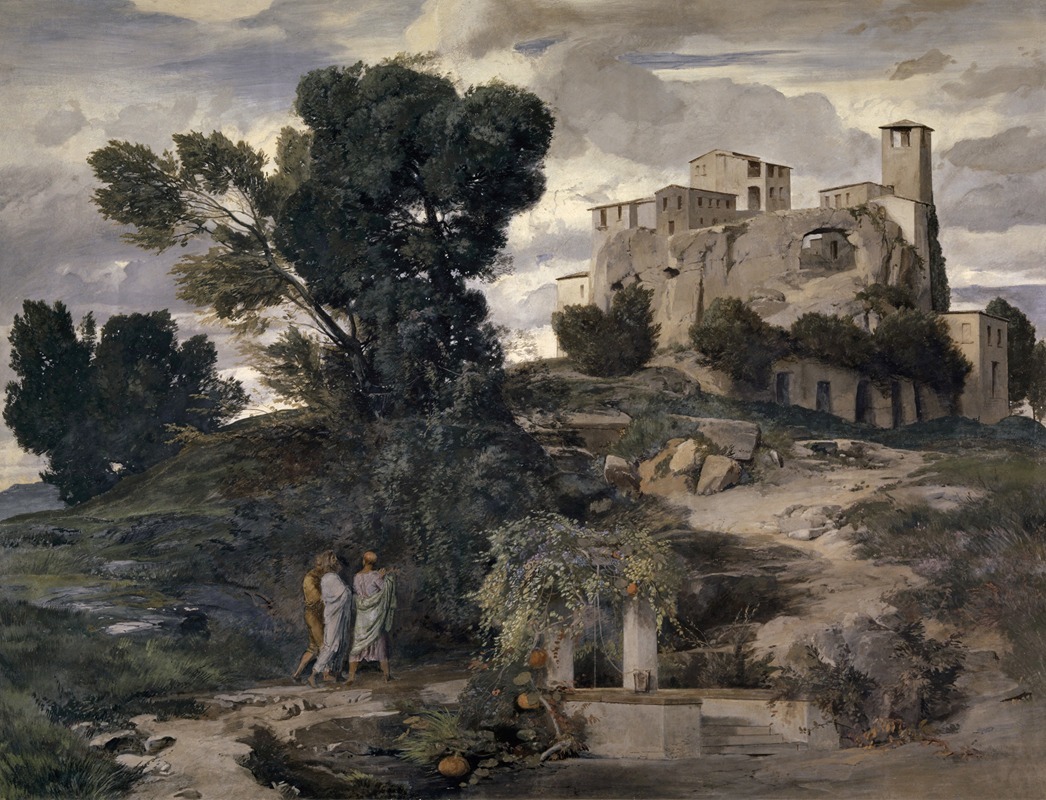 On the Way to Emmaus by Арнольд Бёклин, 1868 — digital art print download