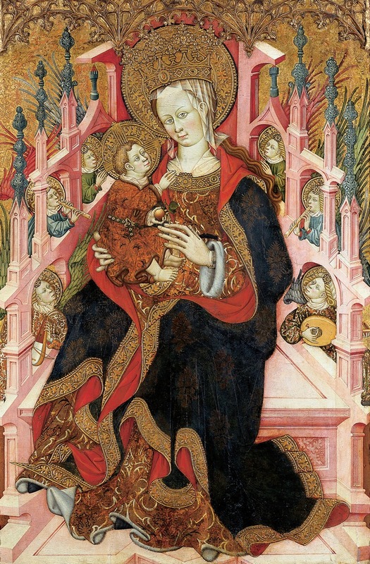 Virgin and Child Enthroned with Angels Making Music — Burnham Master