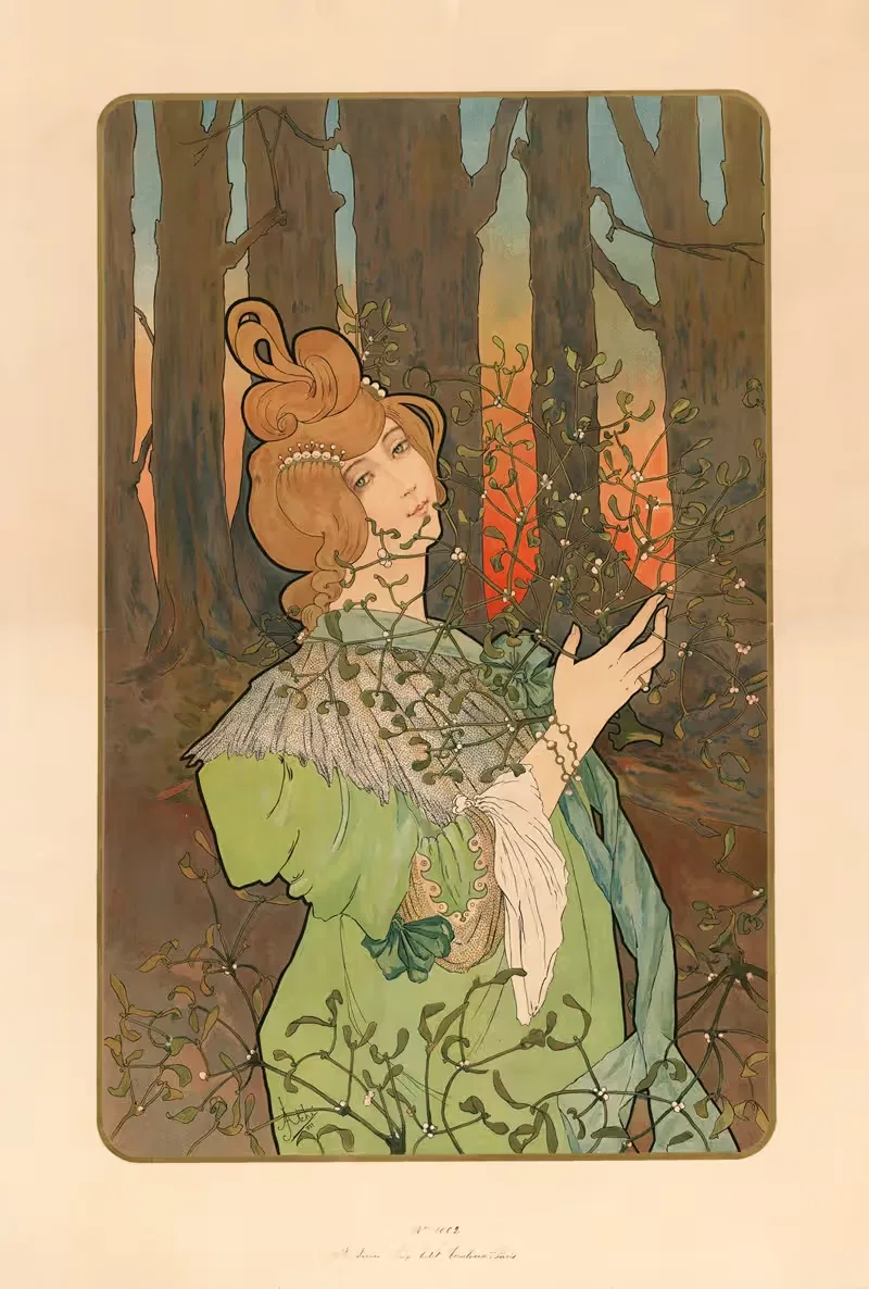 Le Gui et le Houx by Jane Atché, 1899 — digital art print download