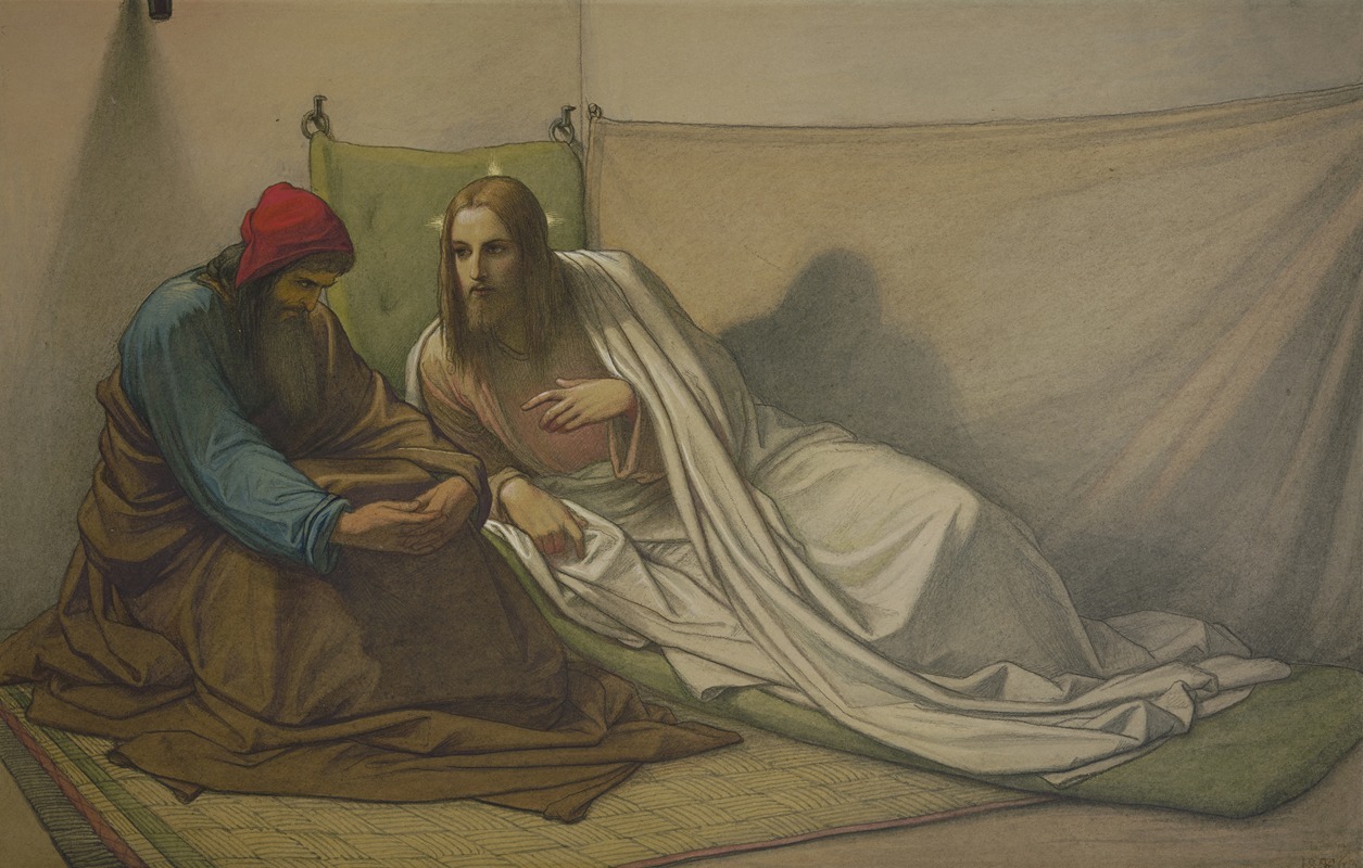 Christ and Nicodemus by Эдуард фон Штайнле, 1863 — digital art print download