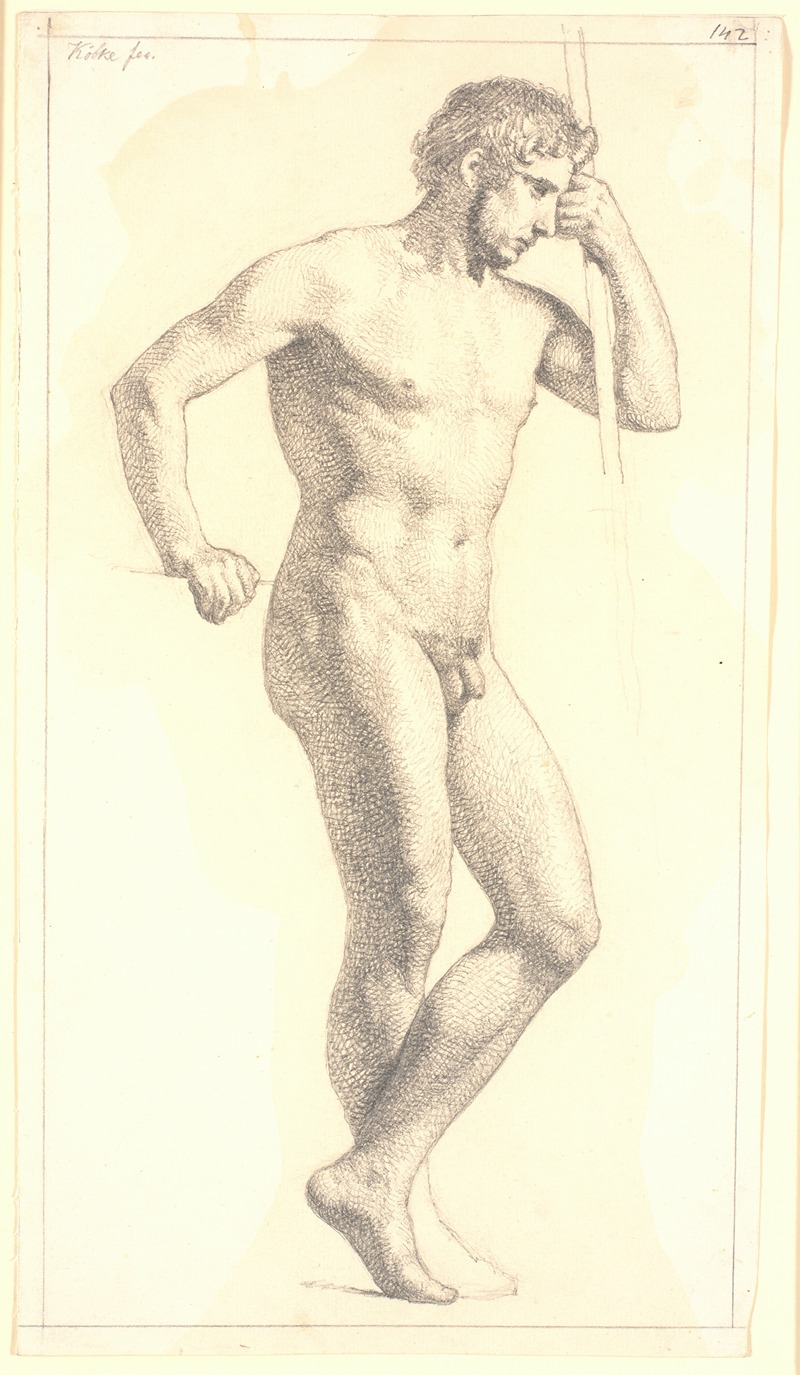 Stående mandlig akademimodel by Кристен Кёбке, 1832 — digital art print download