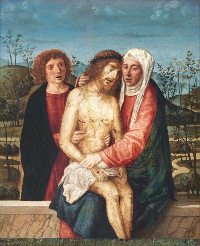 Pietà with Virgin and St. John by Giovanni Di Niccolò Mansueti, 1485 – 1527 — digital art print download