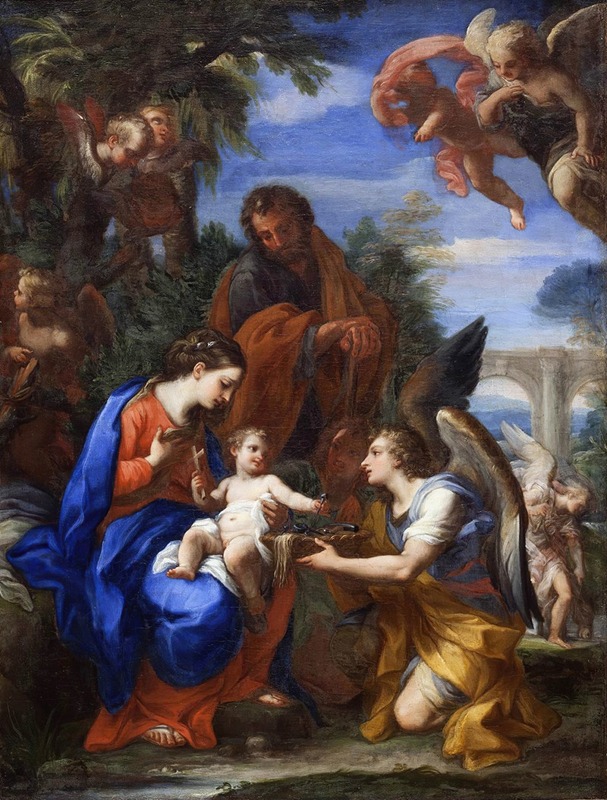 The Rest on The Flight into Egypt by Giuseppe Bartolomeo Chiari, 1719 – 1720 — digital art print download