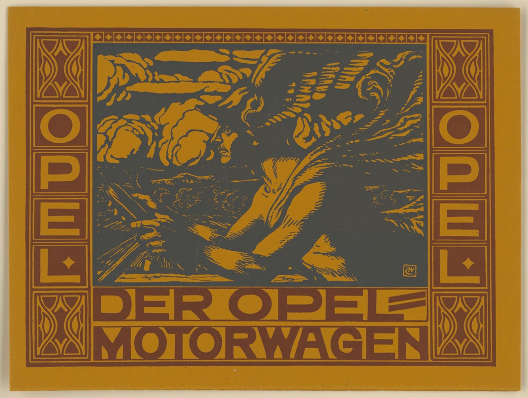 Der Opel-Motorenwagen by Иоганн Винценц Цисзарз, 1905 — digital art print download
