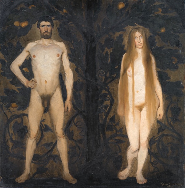 Adam and Eve by Харальд Слотт-Мёллер, 1890 - 1891 — digital art print download