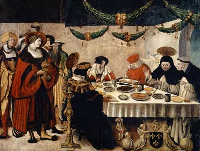 Saint Thomas of Aquin at the Table of King Louis the Saint by Niklaus Manuel — digital art print download